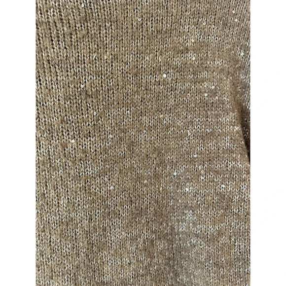 Sanctuary Clothing Sweater XS Brown Shimmery Sequins Oversized Warm Knit M0743 - Picture 4 of 11